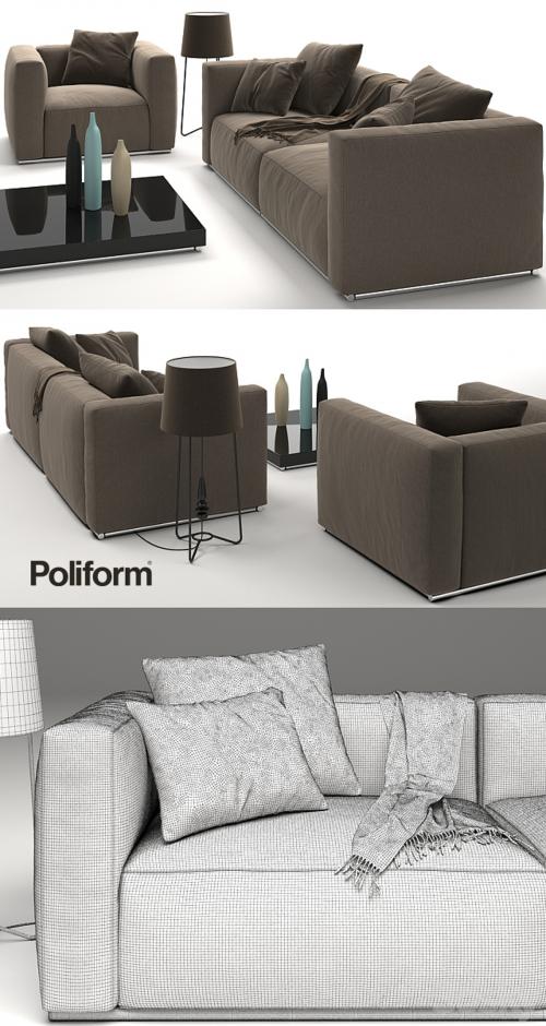 Sofa and armchair Poliform Shangai