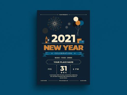 New Year Flyer Layout - 404595449