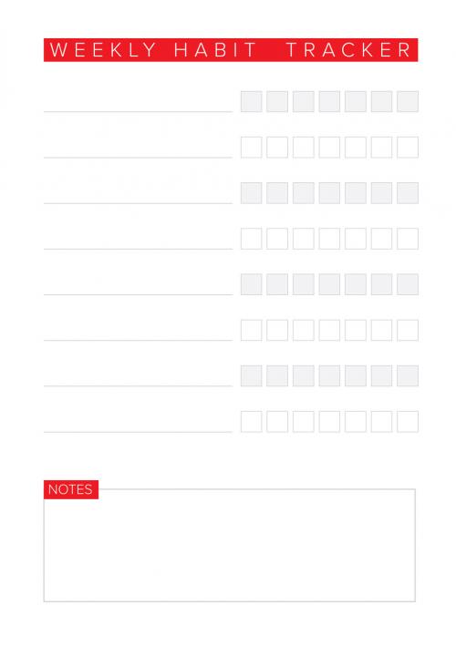 Weekly Habit Tracker Layout - 404634212