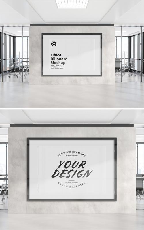 Frame Hanging on Office Wall Mockup - 405238500