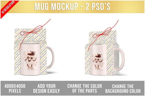 Mug in Box Packaging Mockup