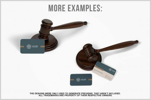 Business Card with Judges Gavel Mockup