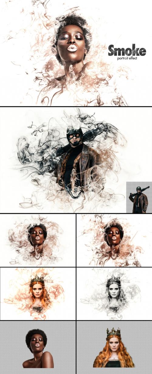 Smoke Portrait Effect Mockup - 405578962