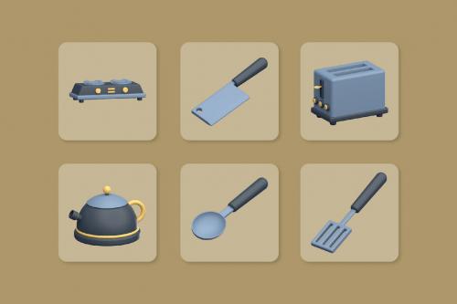 Cooking and Kitchen 3D Icon Pack