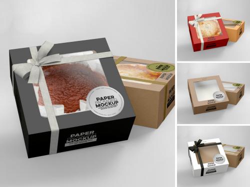 2 Flip Top Cake Boxes Packaging Mockup - 405897707