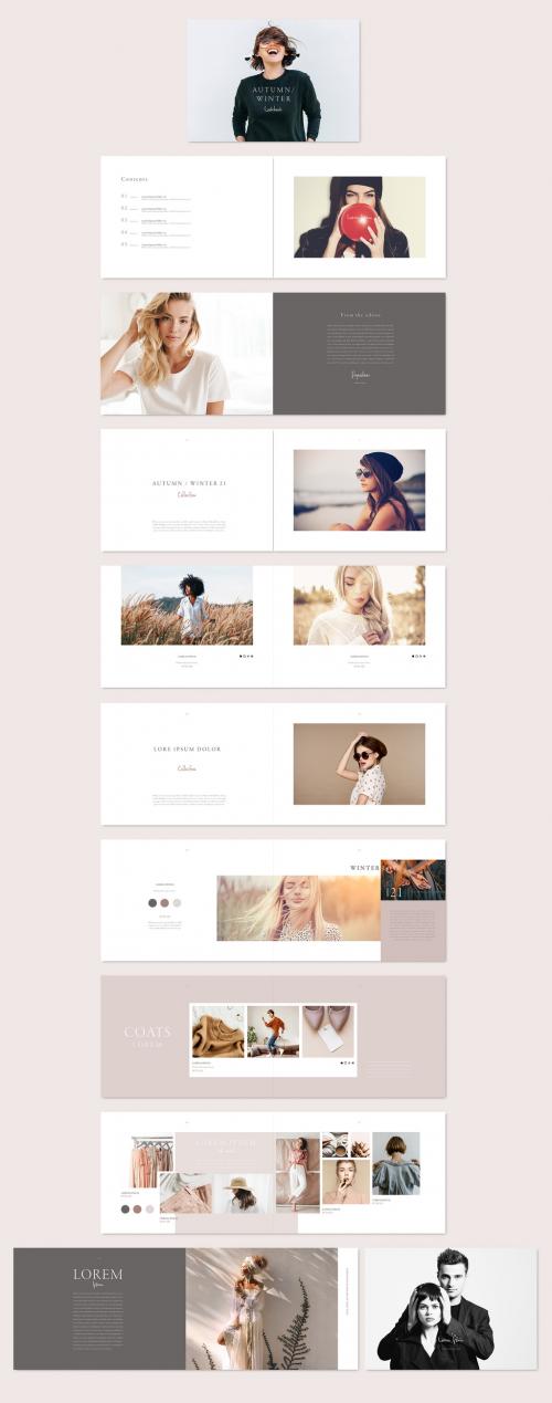 Minimal Style Nude Color Lookbook Layout - 405908065