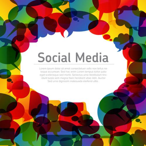 Social Media Abstract Illustration with Speech Bubbles - 405927628