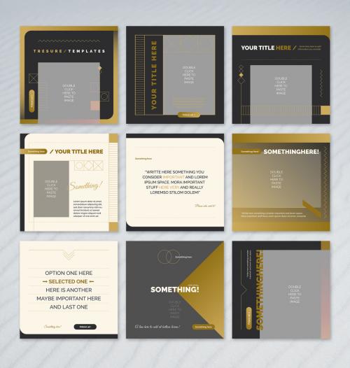 Treasure Social Media Illustrator Templates (Square) - 405952134