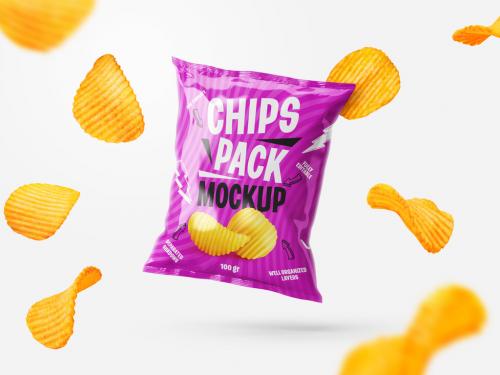 Potato Chips Packaging Mockup
 - 407052436