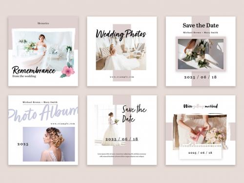 Minimal Wedding Social Media Layouts - 407065811