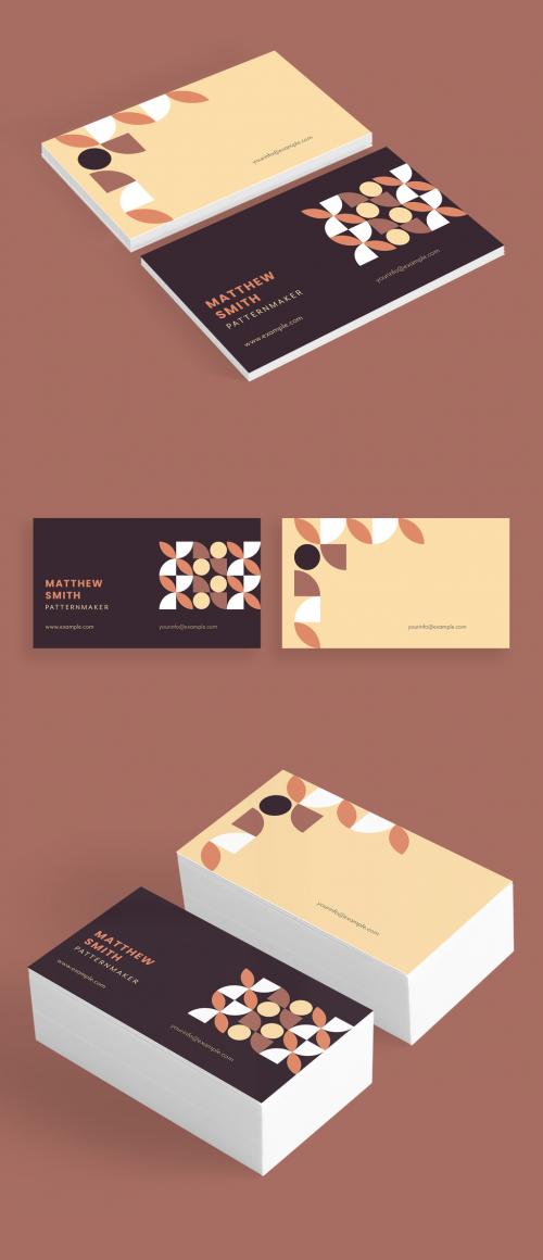 Patterned Business Card Layout - 407262333