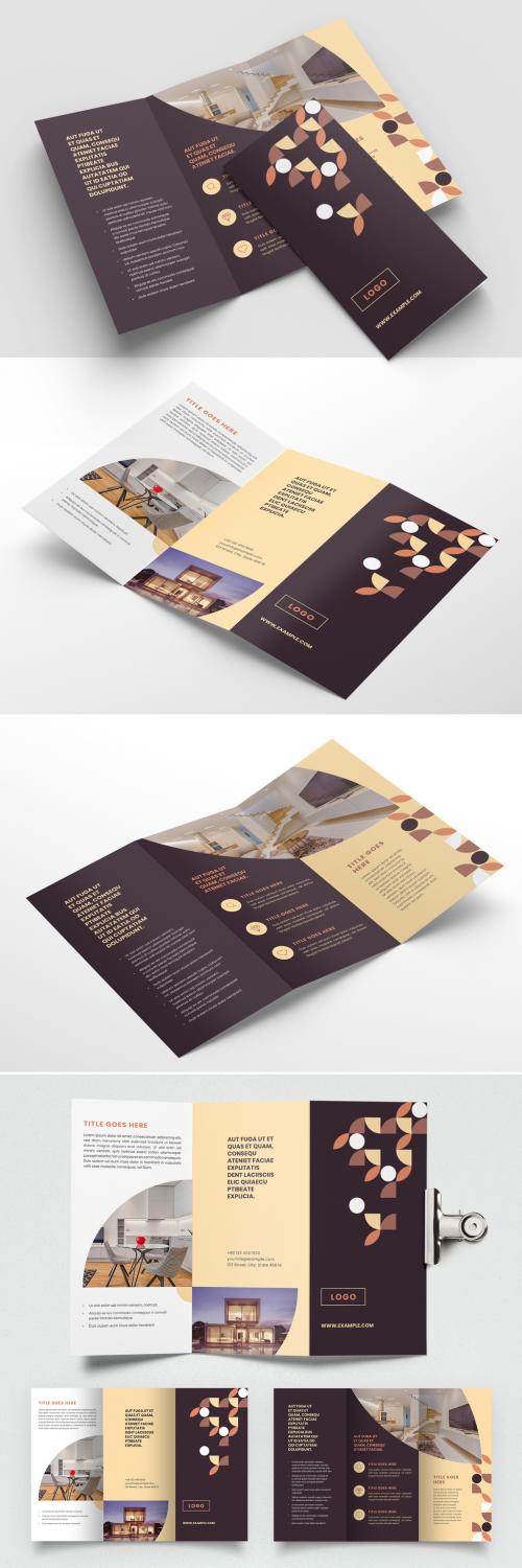 Patterned Trifold Brochure Layout - 407262353