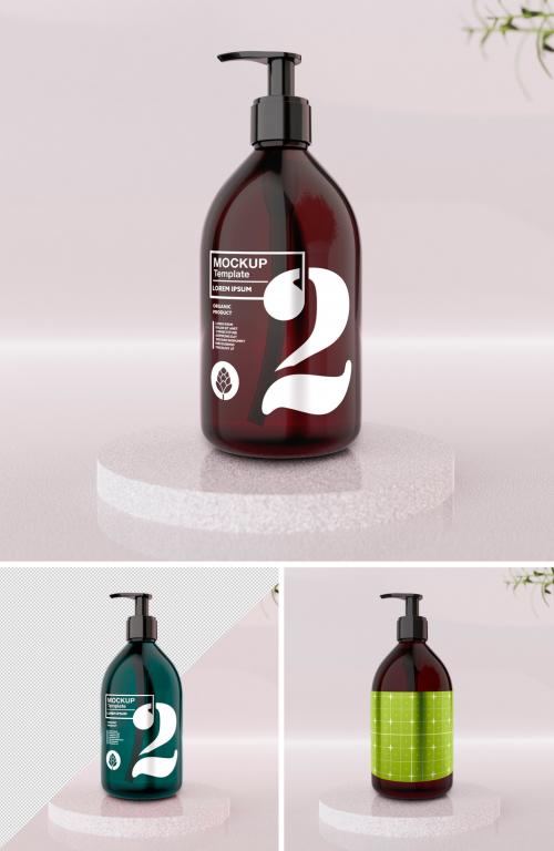 Amber Soap Bottle Mockup - 407275362