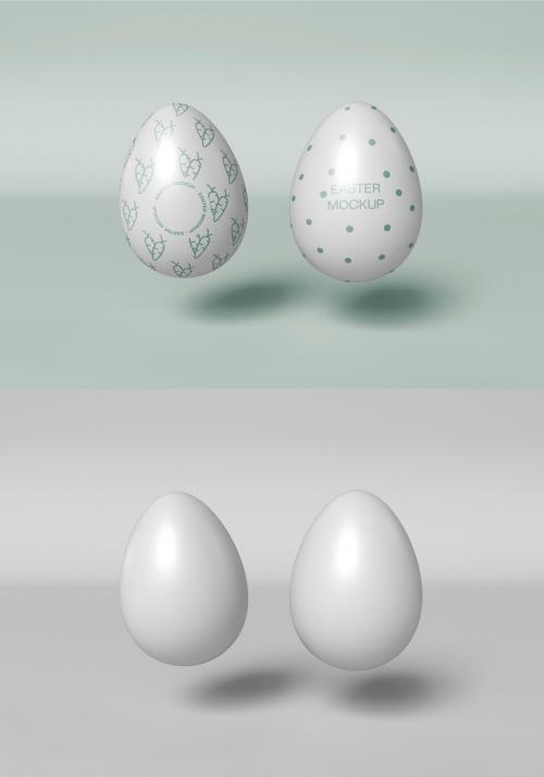 2 Decorated Easter Eggs Mockup - 407328845