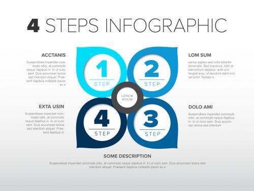 Minimalistic Blue Four Step Infographic  - 407492816