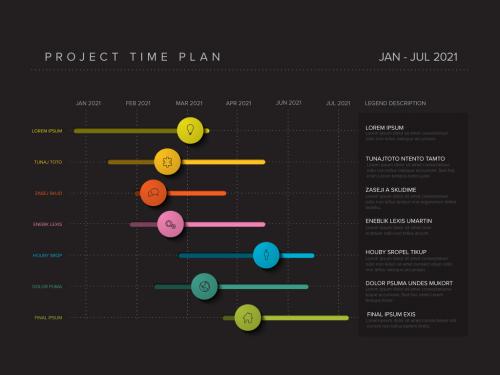 Dark Gantt Project Production Timeline Graph - 407492829