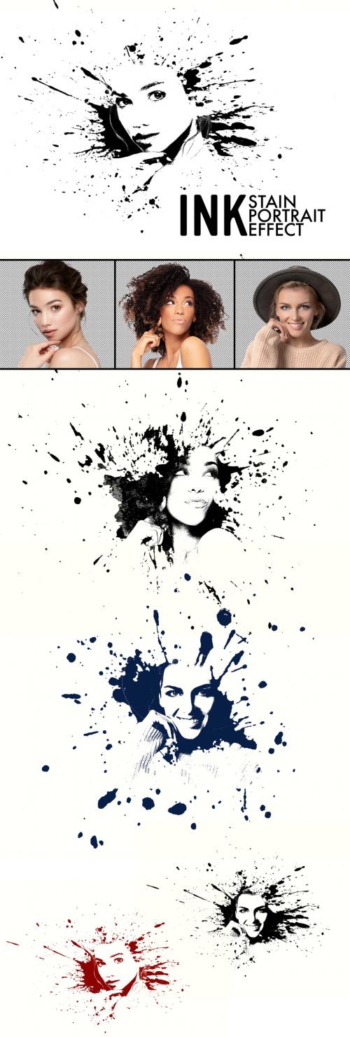 Ink Splatter Portrait Effect - 407504720