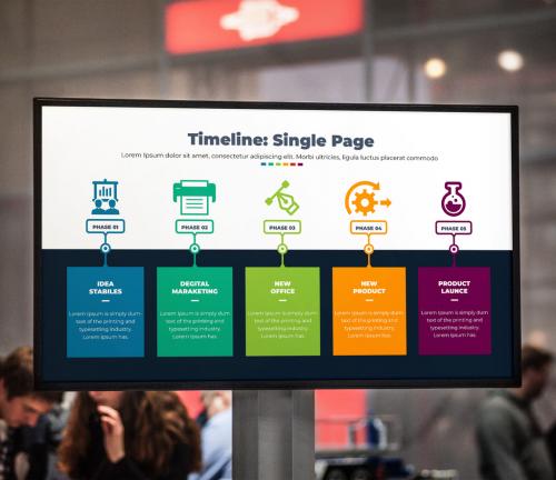 Timeline Infographic with Colorful Icons - 407510698