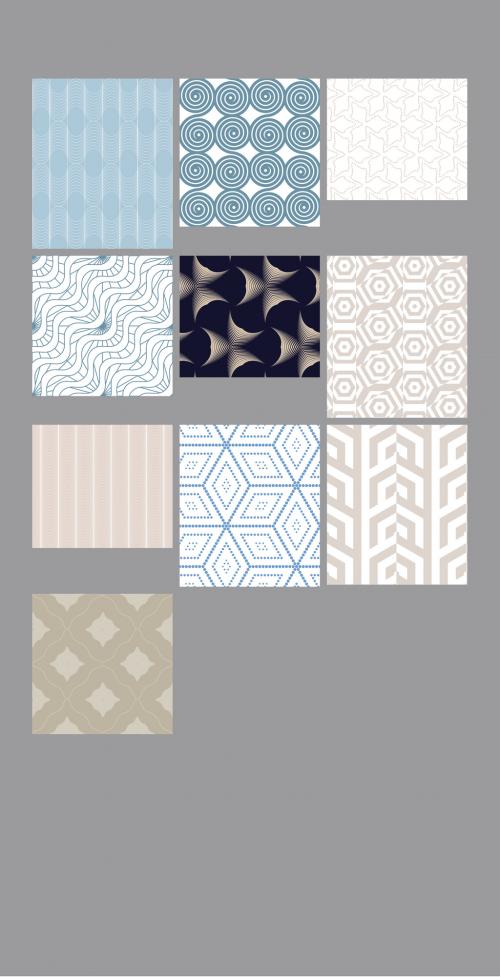 Pastel Colored Simple Geometric Seamless Pattern Collection - 408595026