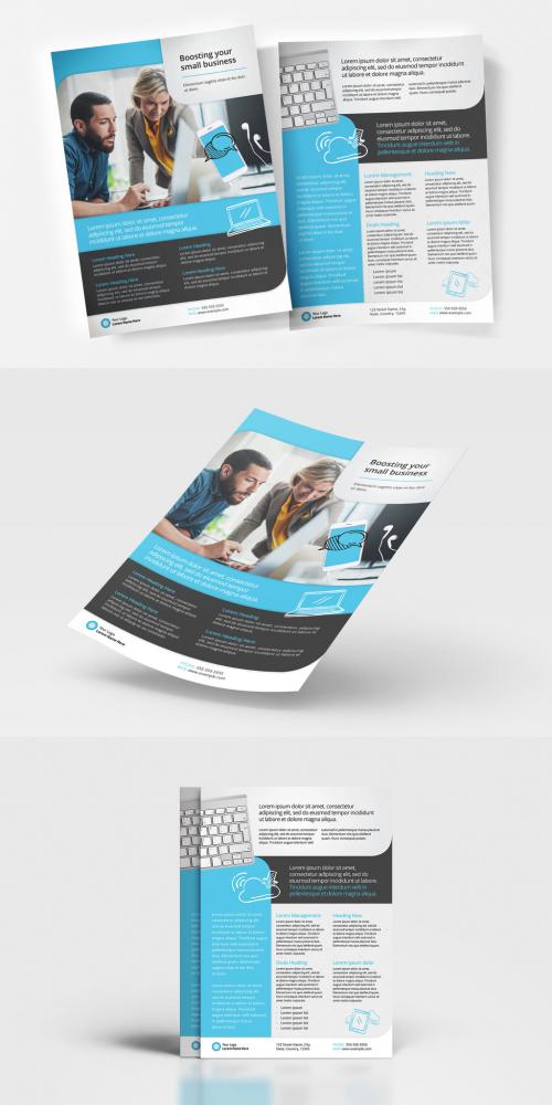 Blue Template Flyer Web Design A4 - 408842530