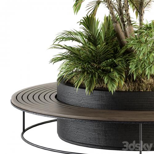 Urban Furniture / Architecture Bench with Plants- Set 16