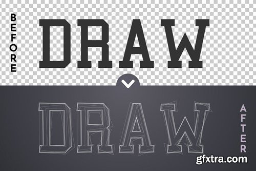 Draw Line Editable Text Effect, Graphic Style FXM3DQA