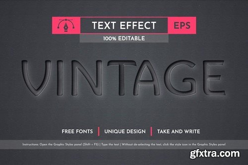 Extrude - Editable Text Effect, Font Style BXXC2BY