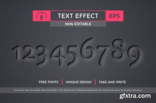 Extrude - Editable Text Effect, Font Style BXXC2BY