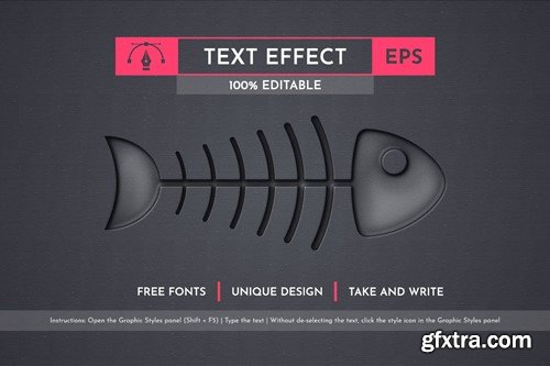 Extrude - Editable Text Effect, Font Style BXXC2BY