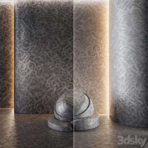 decorative plaster | Concrete set (seamless) | 22