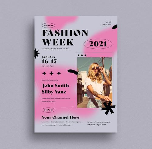 Fashion Week Event Flyer Layout - 408857007