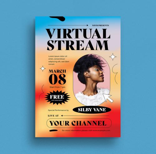 Virtual Stream Event Flyer Layout - 408857132