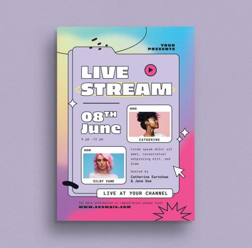 Live Stream Event Flyer Layout - 408857183