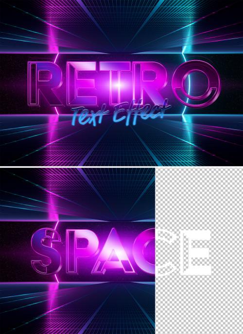 Retro 80S Style 3D Text Effect Mockup - 408897168