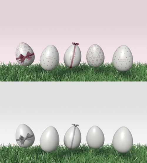 Easter Eggs on Grass Mockup - 409104407