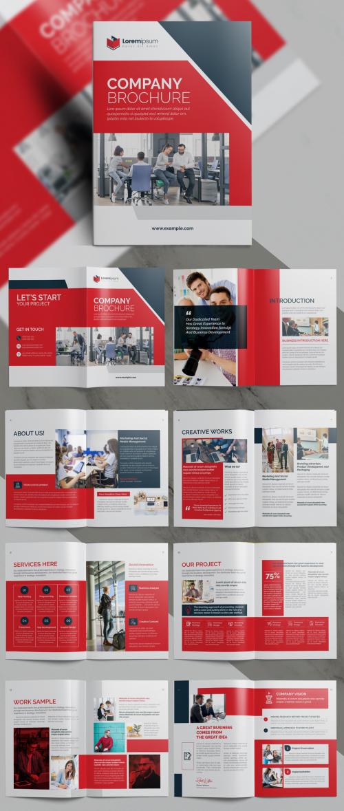 Company Proposal Brochure with Red Accents - 409116193