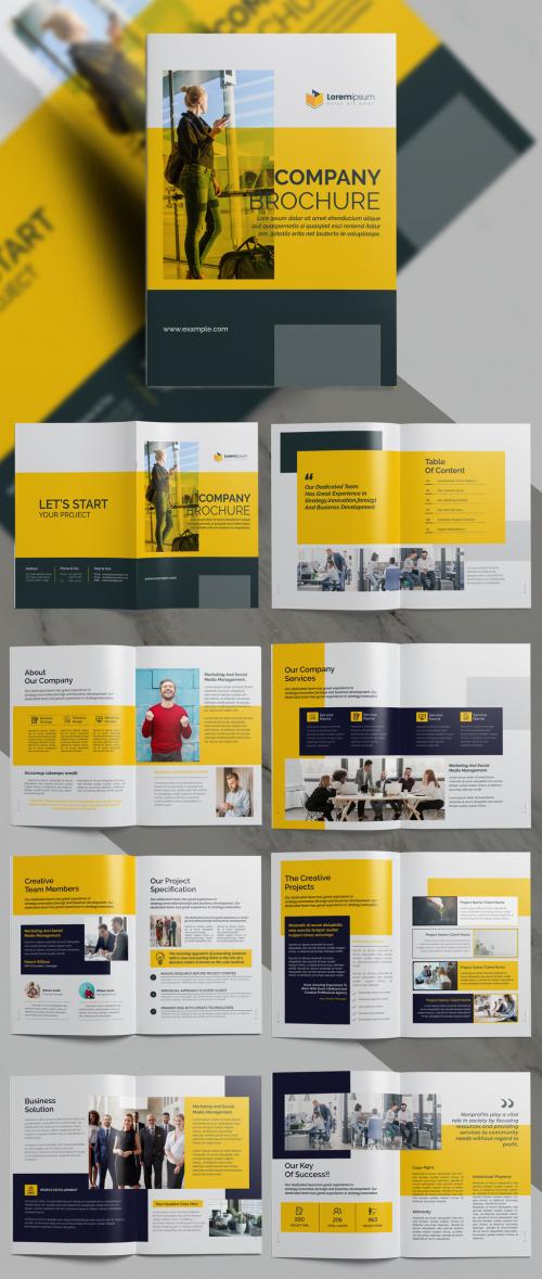 Corporate Brochure with Yellow Accents - 409116218