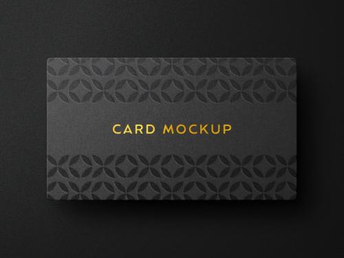 Gold Foil Black Business Card Mockup - 409143818