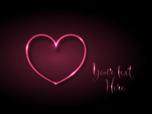 Pink Happy Valentines Day Card Layout with Neon Heart - 409295763