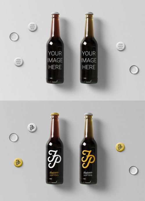 Glass Bottle with Cap Mockups - 409956475