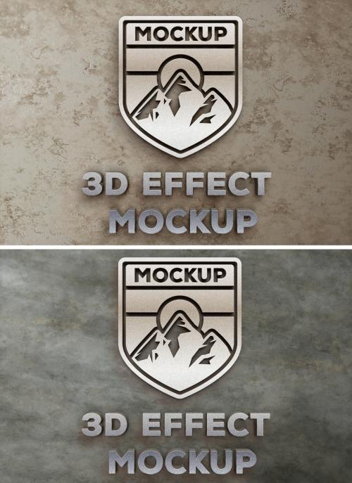 3D Logo Effect Over Stone Walls - 410211277