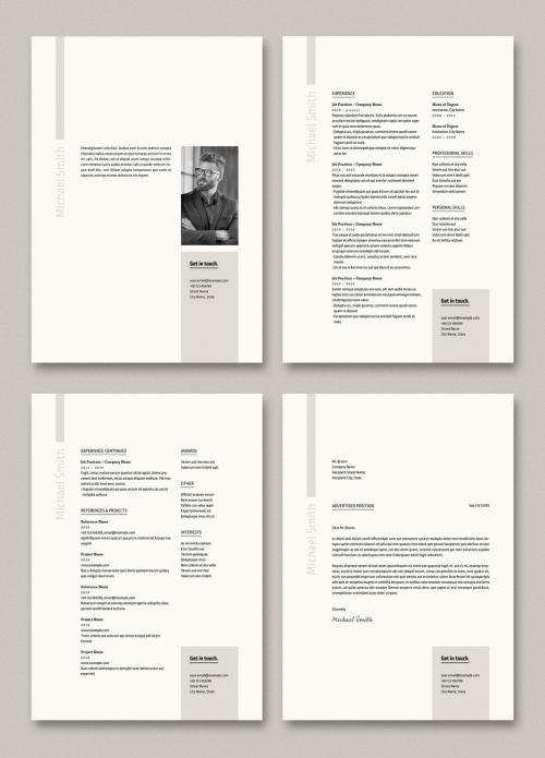 Resume Layout with Light Gray Accents - 410472772