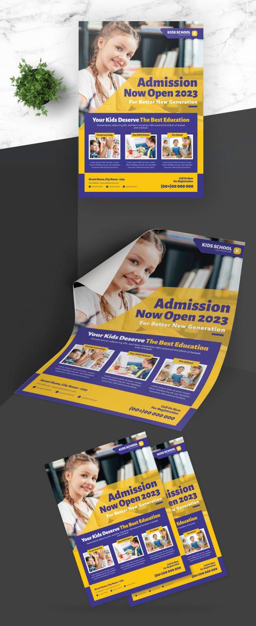 Education School Flyer with Red Accent - 410712850