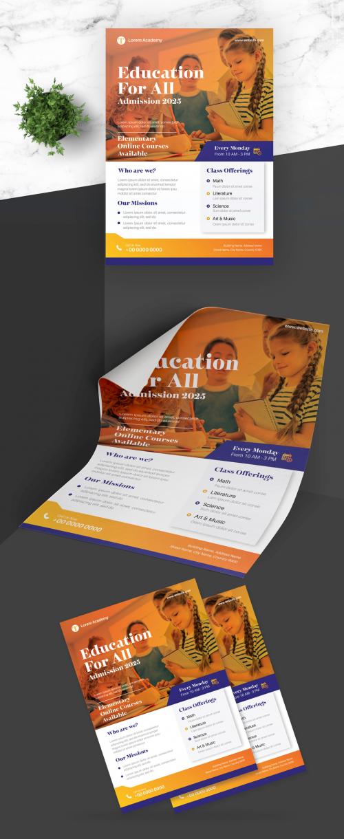 Online Kids Care Admission Flyer with Colorful Accent - 410712878