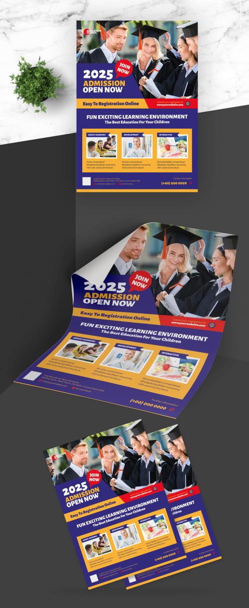 Junior Education Admission Flyer with Orange Accent - 410712948