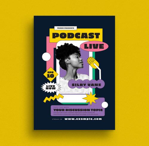 Podcast Live Event Flyer Layout - 410988248