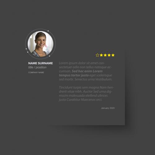 Dark Testimonial Review Layout  - 410994256