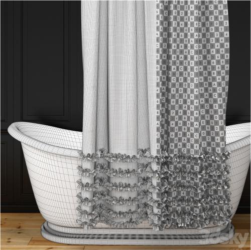 Alice bath + shower curtain + oval rail