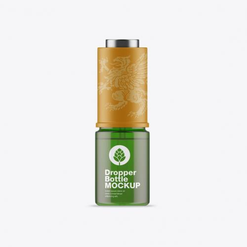 Amber Glass Dropper Bottle Mockup