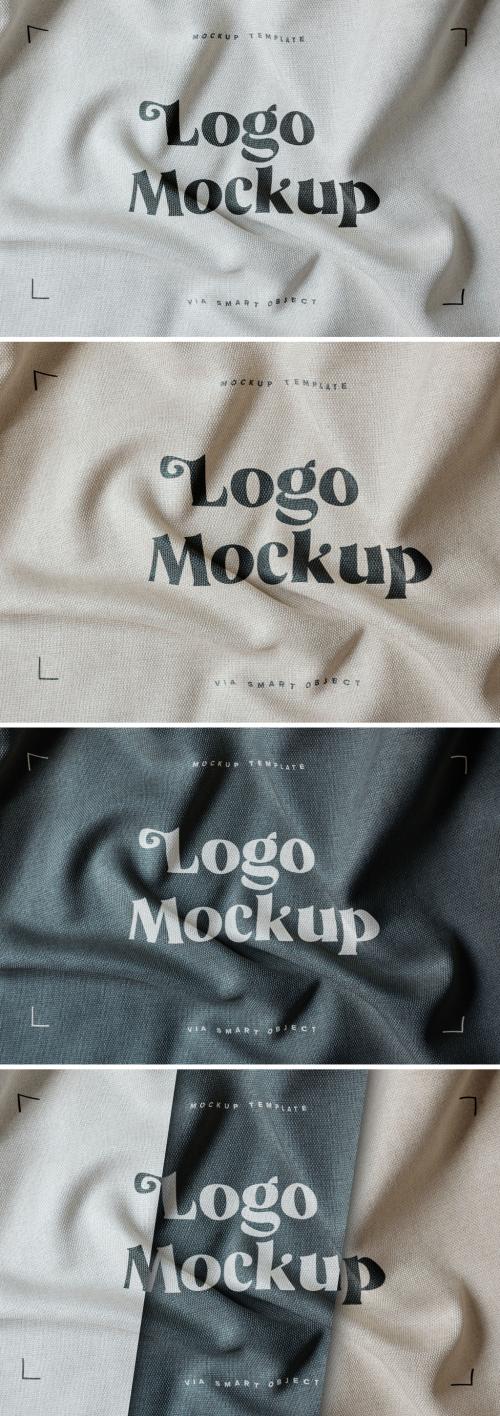 Realistic Fabric Print Logo Mockup - 411026440